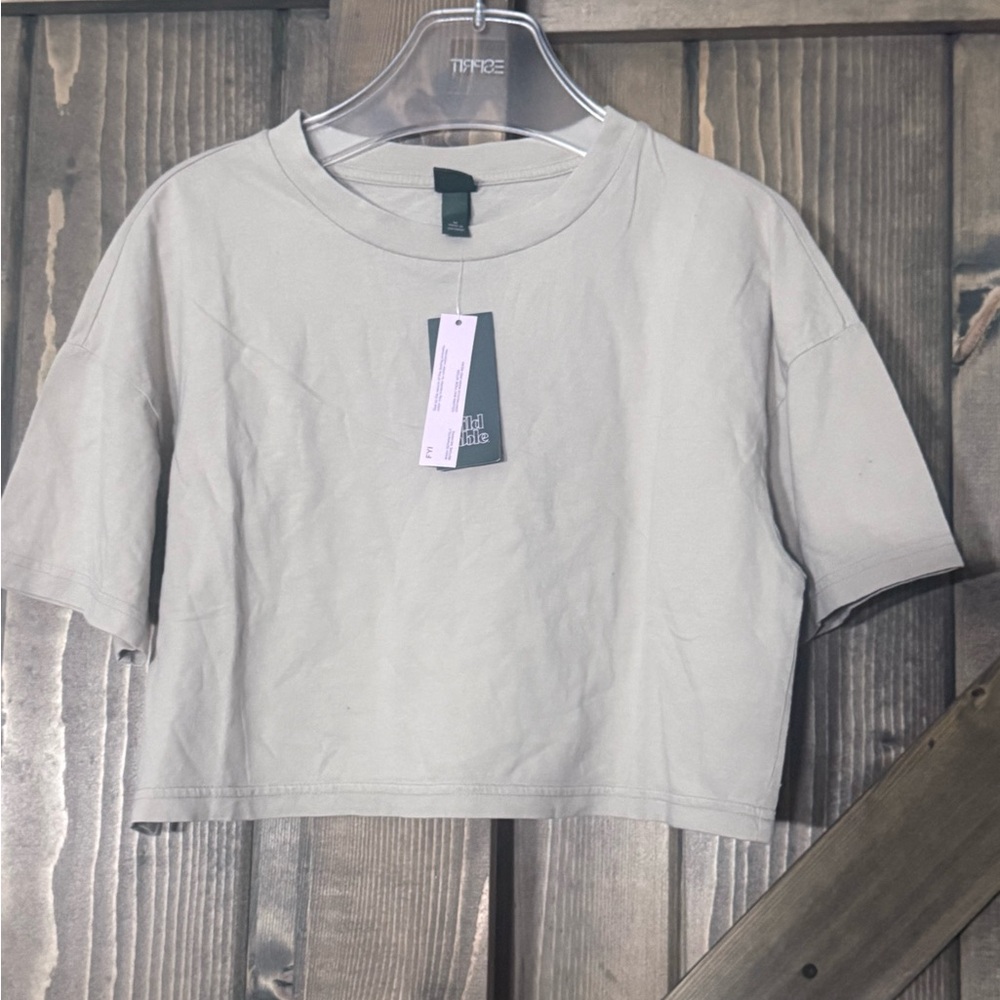 Wild Fable Light Gray Crop Top